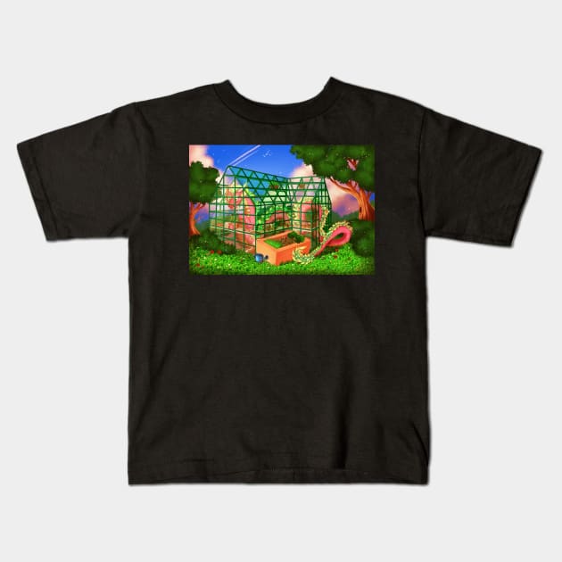 Greenhouse dragon Kids T-Shirt by Digitaldreamcloud